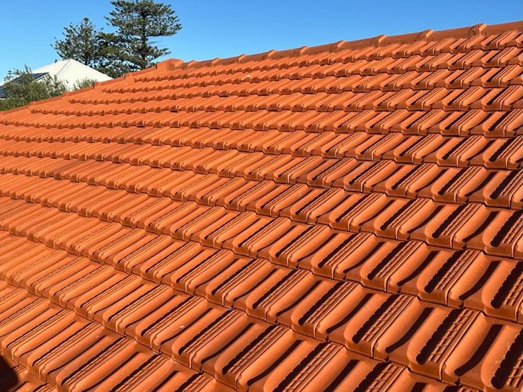 New terracotta tiles laid on a Sydney roof